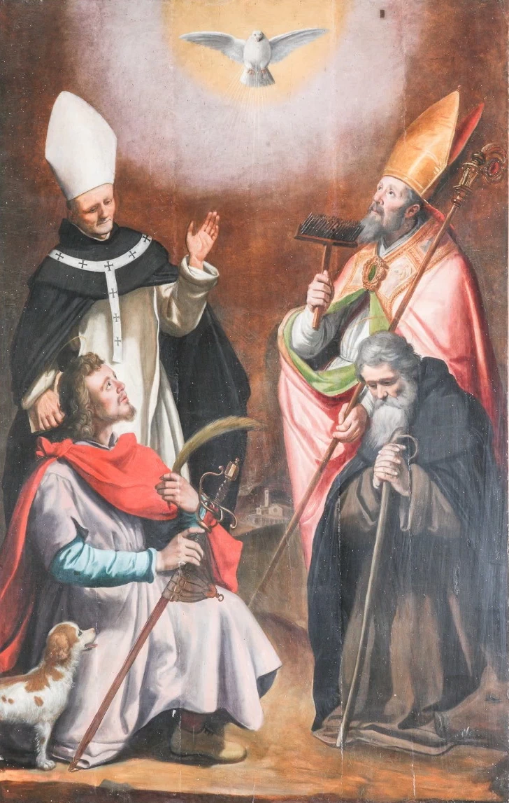 Colomba dello Spirito Santo, Sant'Antonino, San Biagio, Sant'Antonio abate e San Donnino